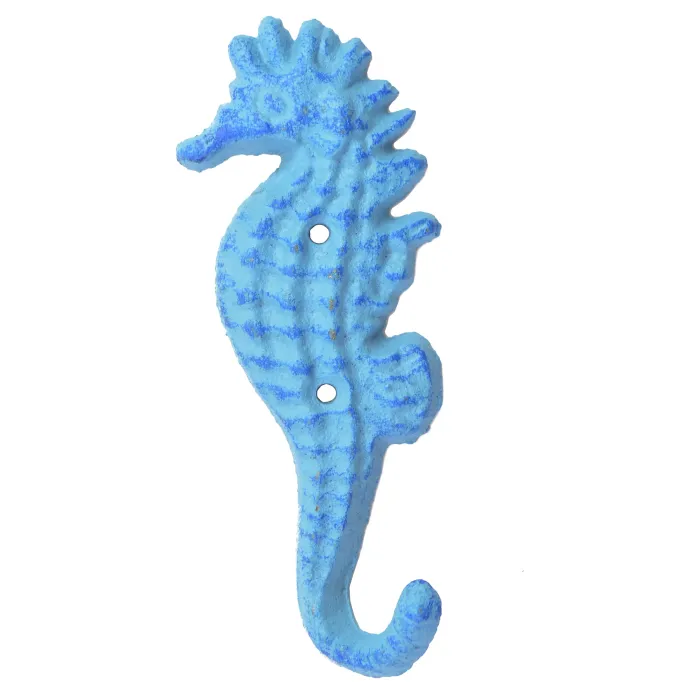 Decorative Wall Hook - Seahorse - Blue - 5.25" Tall