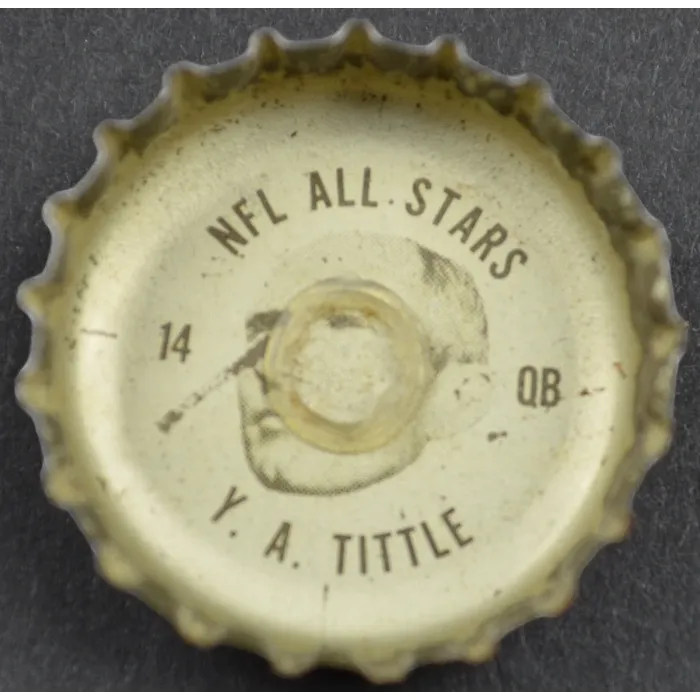Coca Cola NFL All Stars Bottle Cap - New York Giants -  Y. A. Tittle - Coke