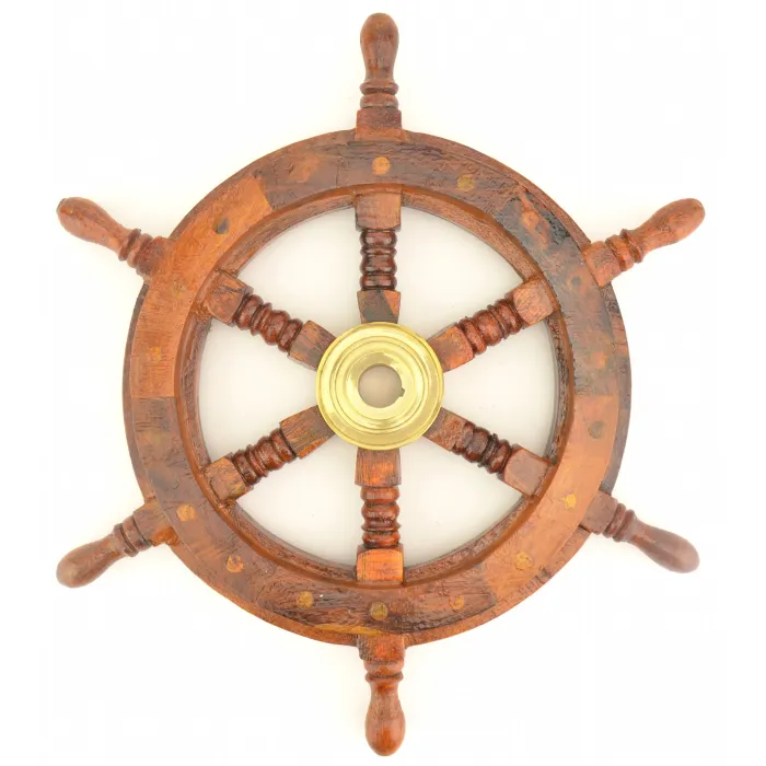 Decorative Wall Hanging - Wooden Ship Wheel - 12 3/4" Wide