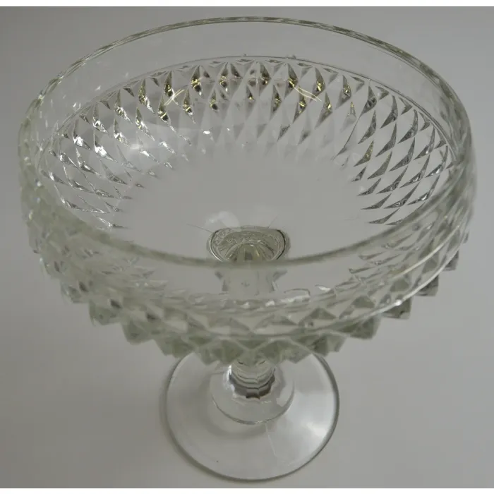Indiana Glass Diamond Point Clear - Candy Dish - 7.25" Tall