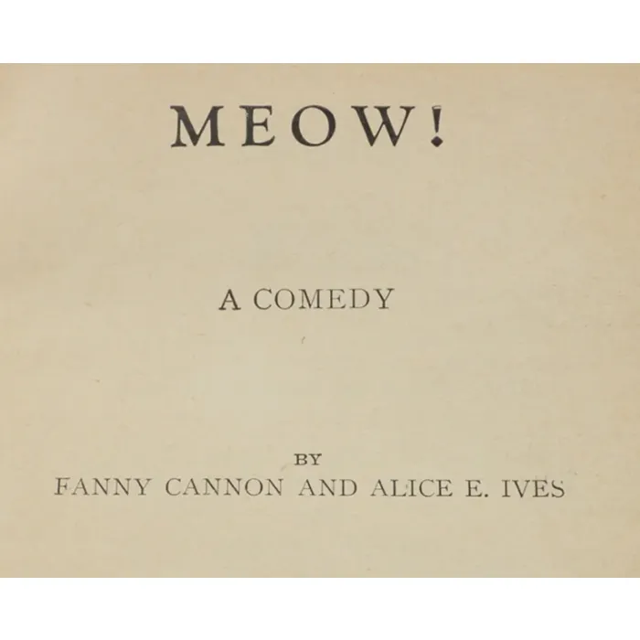 Meow - One Act Play Script - Antique 1914