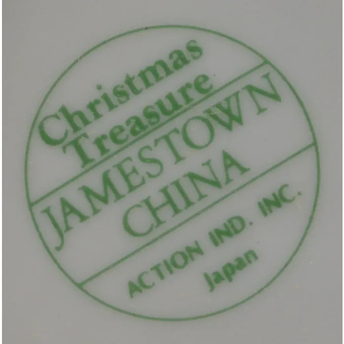 Jamestown China Christmas Treasure Pattern - Handled Basket - 4.5" Tall