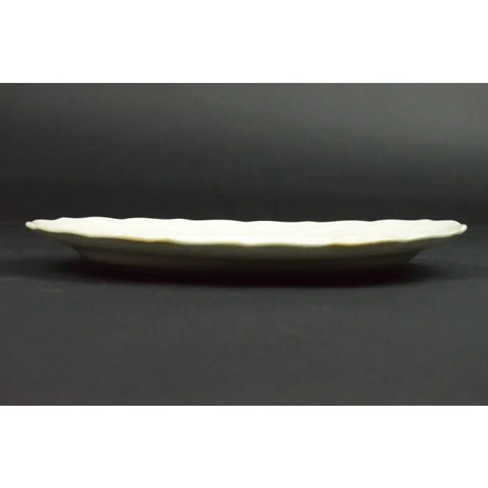 China Bread Plate - Raised Bird & Floral Border - Bright Floral Pattern Center