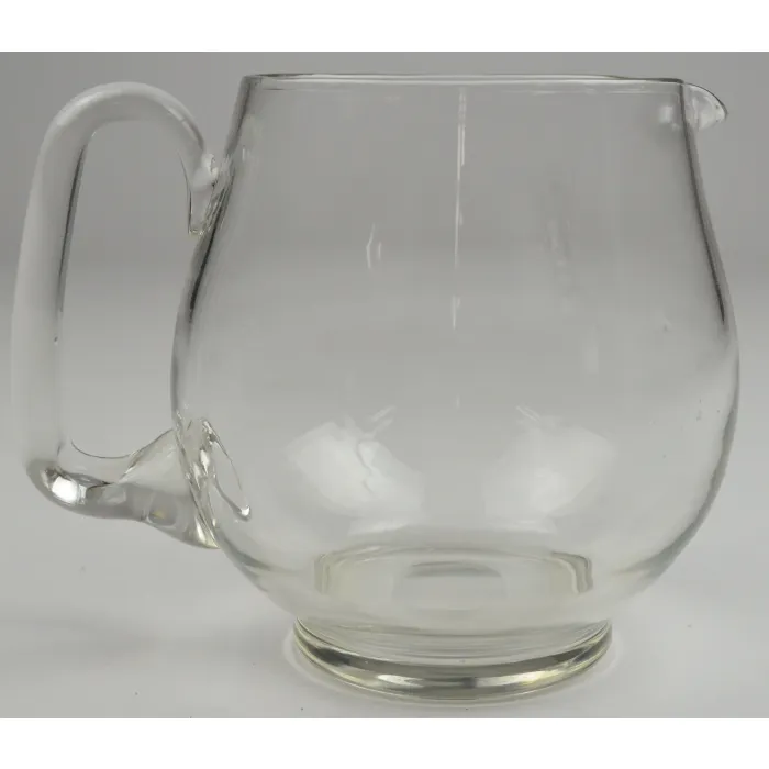 Clear Glass Water Pitcher With Applied Handle - 6" Tall