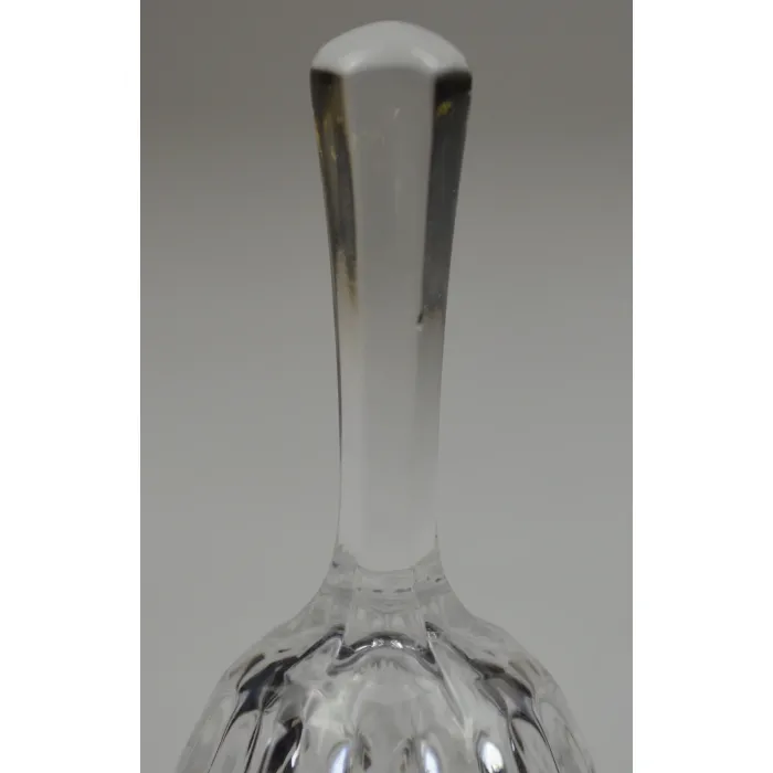 Clear Pressed Glass Bell - Oval & Diamond Pattern - 5.75" Tall