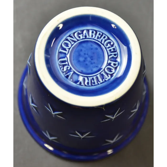 Longaberger Pottery Candle Votive - Proudly American Pattern - 3" Tall
