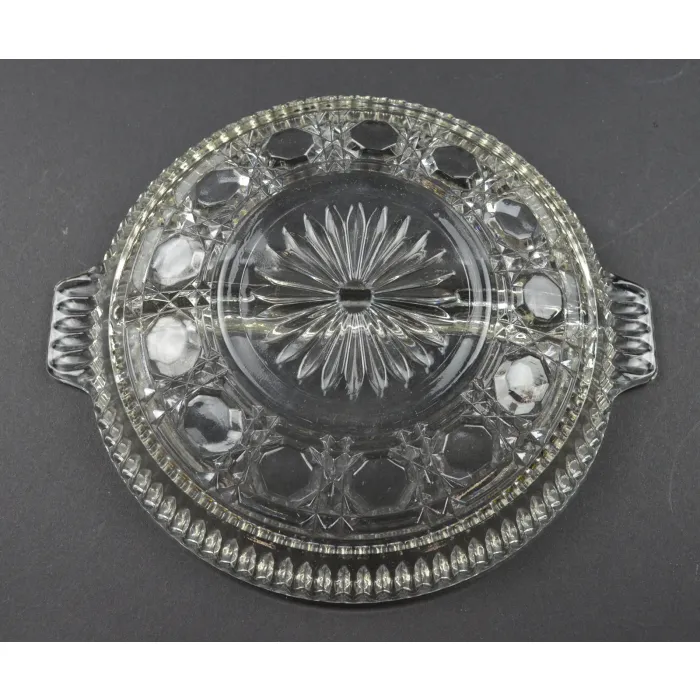 Federal Glass - Windsor Clear Pattern - Two Part Relish Dish - 8.375"