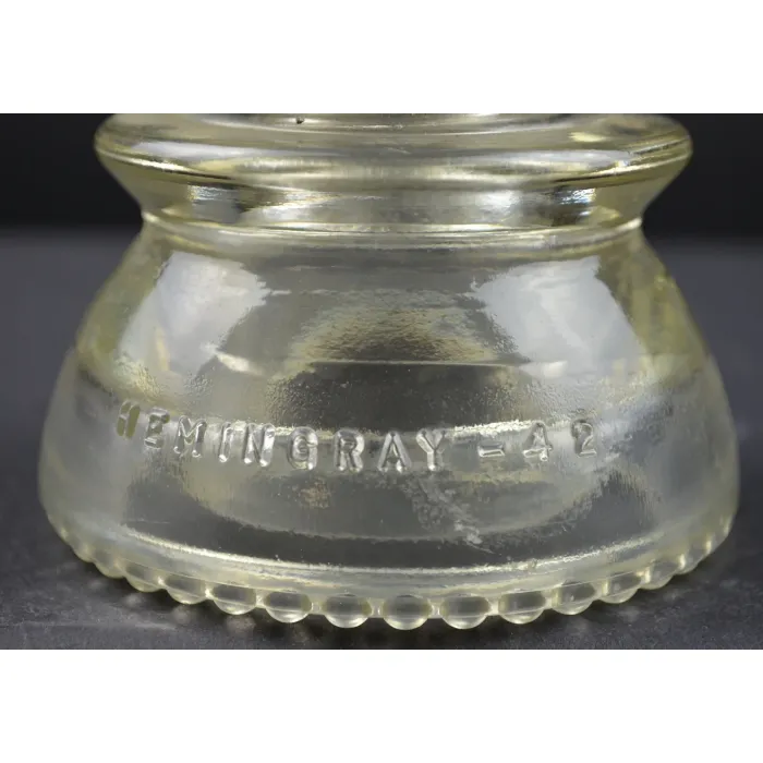 Vintage Hemingray No. 42 Clear Glass Insulator - 11-52 - 4" Tall