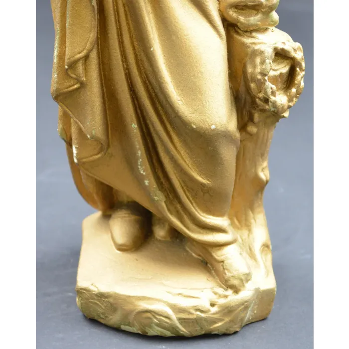 Vintage Gold Painted Chalkware Statesmen Figurine - 12.25" Tall