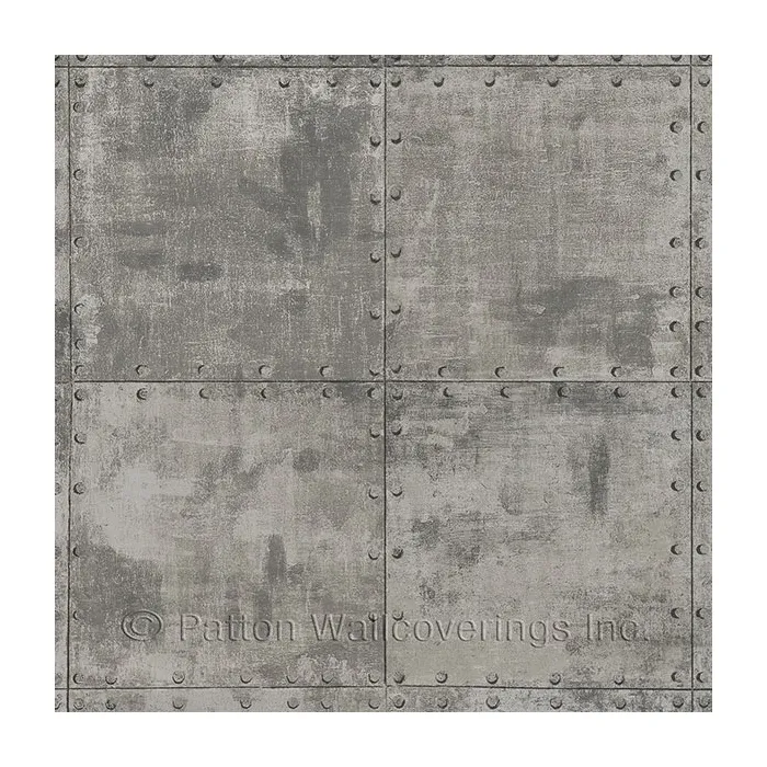 Steel Tile Wallpaper Metallic Silver, Brown, Black Norwall Wallcovering LL36224
