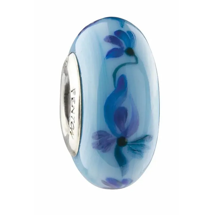 Fenton Art Glass Bead - Ribbons in the Breeze - Sterling Silver Core