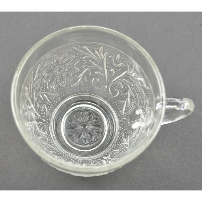 Anchor Hocking Glass - Sandwich Clear Pattern - Punch Cup - 2.375" Tall