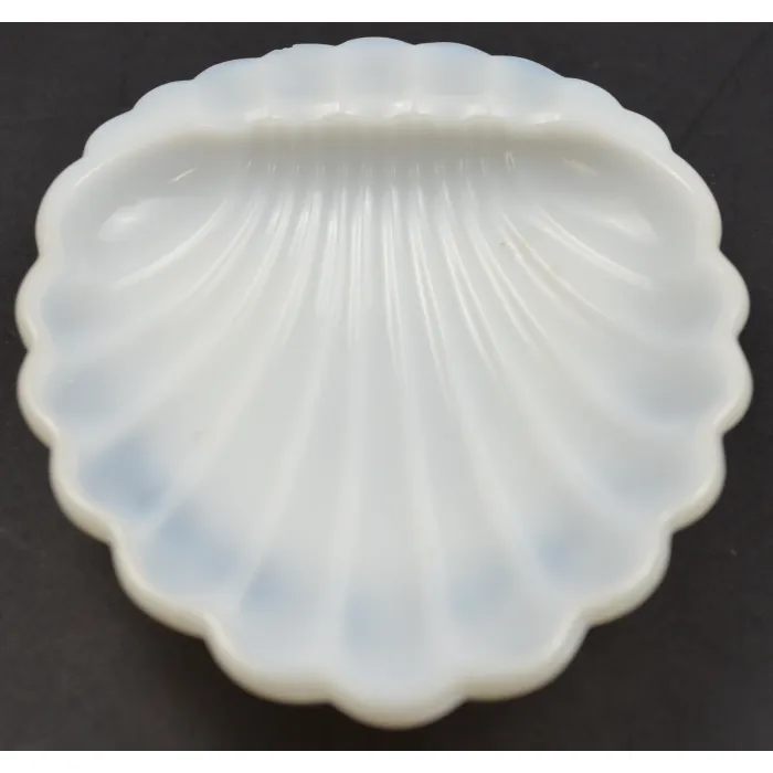 Vintage Milk Glass Shell Shaped Soap Dish - 5.375" Long