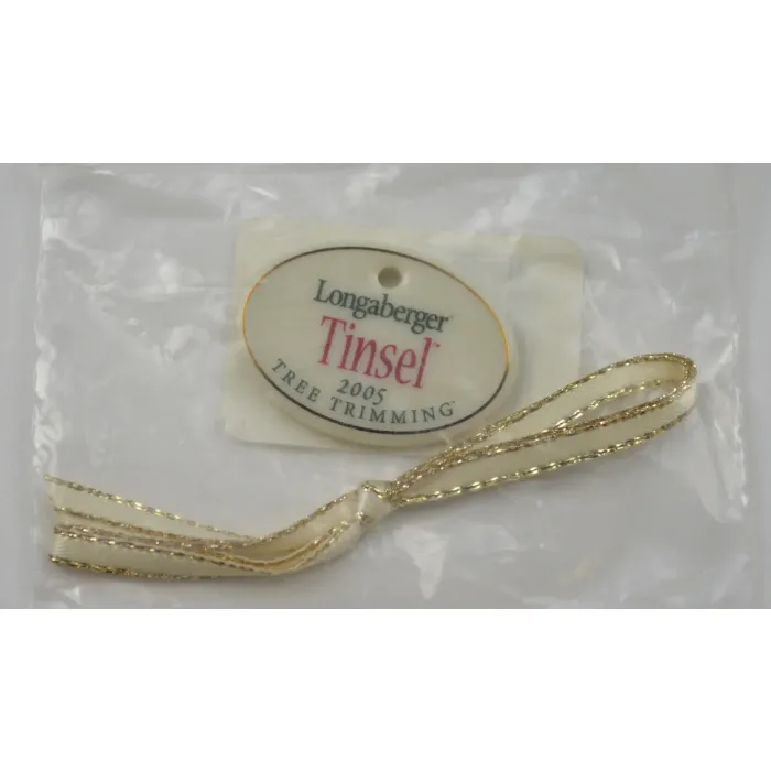 Longaberger Pottery 2005 Tinsel Tree Trimming Tie-On