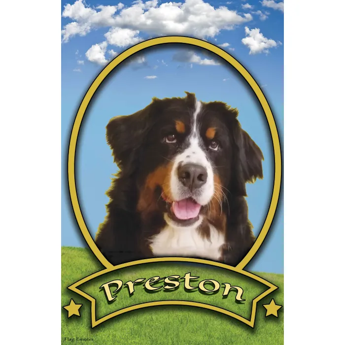 Flag Emotes - Double Sided Garden Flag - Custom Dog Picture - Countryside Scene