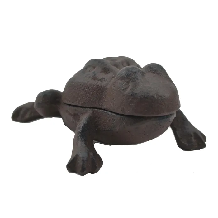 Frog Hide A Key Box - Distressed Brown Cast Iron