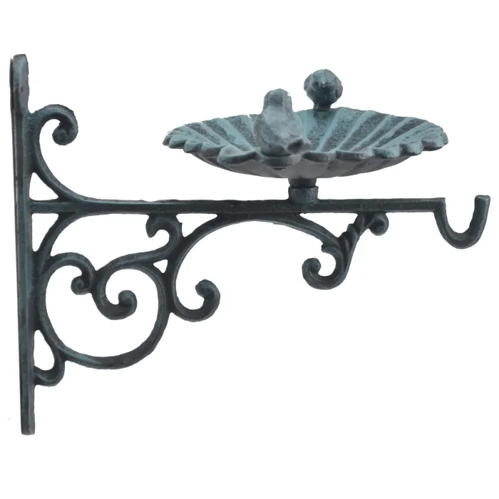 Plant Hanger Bird Bath Or Feeder - Verdigris Color - 10.25" Deep