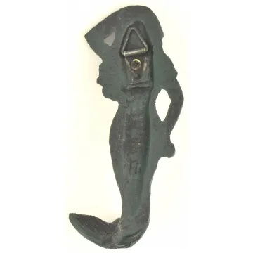 Cast Iron Wall Hook - Green Mermaid Design - 6 Tall