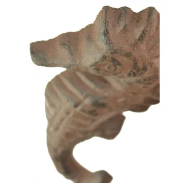 Cast Iron Wall Hook - Rust Seahorse Design - 5.5 Tall