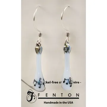 Fenton Art Glass - Teardrop Earrings - Sweet Melody - Handcrafted