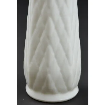 E.O. Brody - M147 Vase - Milk Glass Diamond Quilted Pattern - 8.75 Tall