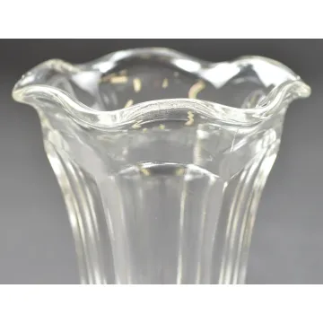 Clear Glass Scalloped Sherbet Dish - 6.25 Tall