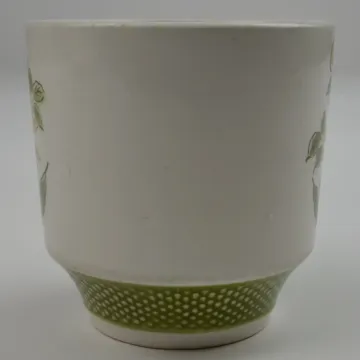 Bellegay Ironstone - Pattern 4292 - Flat Cup - Floral Pattern With Green Border