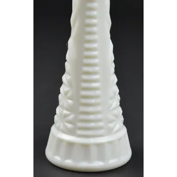 Anchor Hocking - Stars & Bars Milk Glass Pattern - Vase - 9 Tall