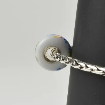 Fenton Art Glass Artisan Crafted Bead - Daughter - Sterling Silver Lined