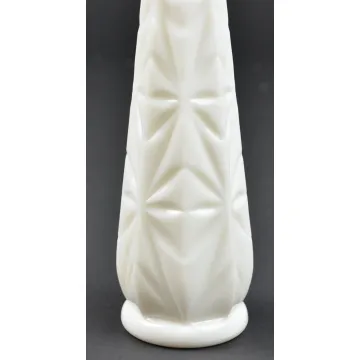 Hoosier Glass - Starburst Milk Glass Pattern - Bud Vase - 9 Tall