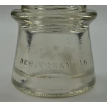Hemingray No. 16 3-48 - Clear Glass Insulator - 4 Tall