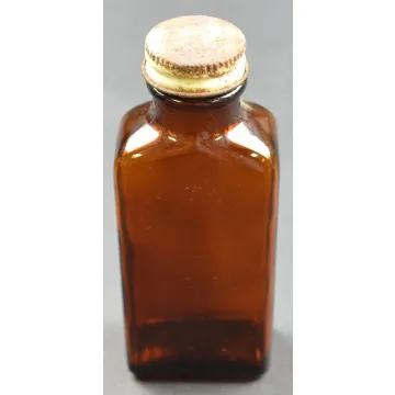 Vintage Brown Glass Pharmacy Medicine Bottle - 5 Tall