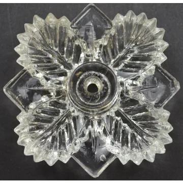 Vintage Clear Glass Floral Pattern Drawer Pulls - Set Of Two - 2.75 Wide