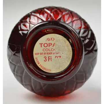 Vintage Avon Ruby Red Topaz Cologne Bottle - 7 Tall
