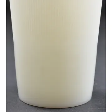 Vintage Milk Glass Ribbed Pattern Scalloped Flower Vase - 6.75 Tall