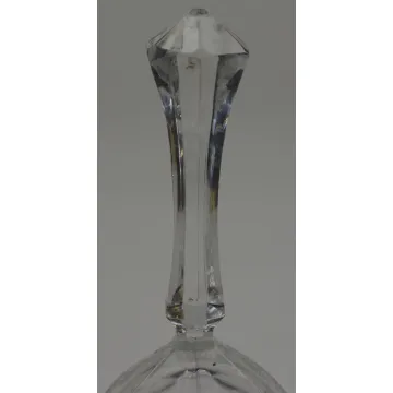 Vintage Etched Horse Pattern Crystal Bell - 7.25 Tall