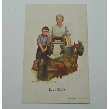 Vintage Postcard - Doing His Bit - Successful Farming Pub Co.- Early 1900's