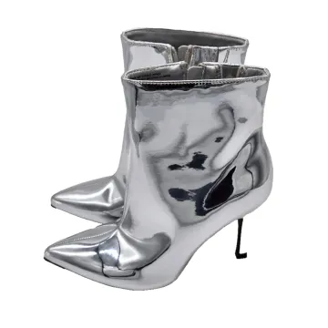 Women's Shandra High Heel Ankle Boots Silver SIZE 6-9