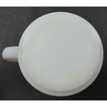 Vintage Milk Glass Floral Pattern Stackable Coffee Mug - 3.375 Tall