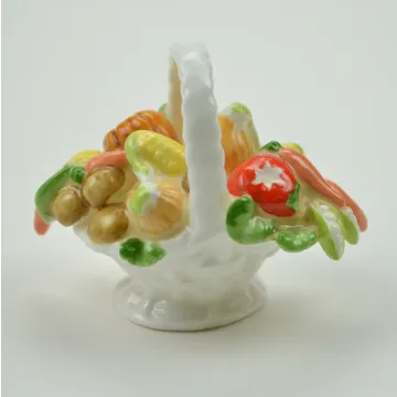 Brinton Bone China Fruit Basket Figurine - 2 Tall