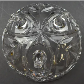 Clear Pressed Glass Floral Pattern Three Toed Candy Dish - 6.125 Wide