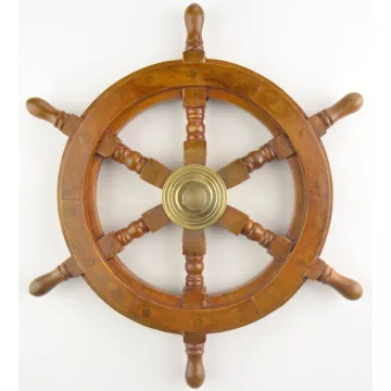 Decorative Wall Hanging - Wooden Ship Wheel - 12 3/4 Wide