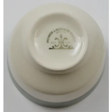 Homer Laughlin - Green Stripe Pattern - Custard Cup - 2.5 Tall