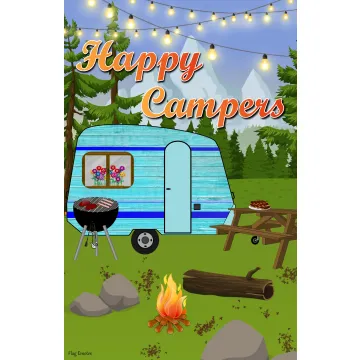 Flag Emotes - Double Sided Garden Flag - Happy Campers