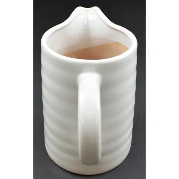White Ceramic Beverage Pitcher - 7 Tall