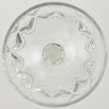Clear Diamond Quilt Pattern Wine Glass - 5 5/8 Tall