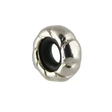 Fenton Art Glass - Sterling Silver Stopper Bead - Ribbed Swirl