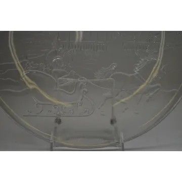 Clear Glass Winter Scene Serving Platter - 12.375 Wide