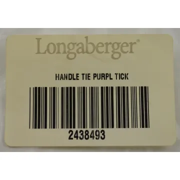 Longaberger Purple Ticking Handle Tie