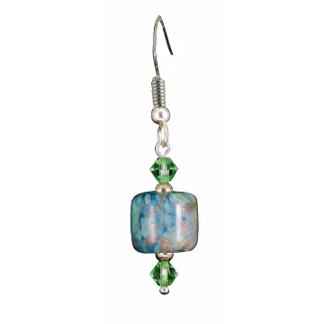 Fenton Art Glass - Bead Style Earrings - Lily Pond